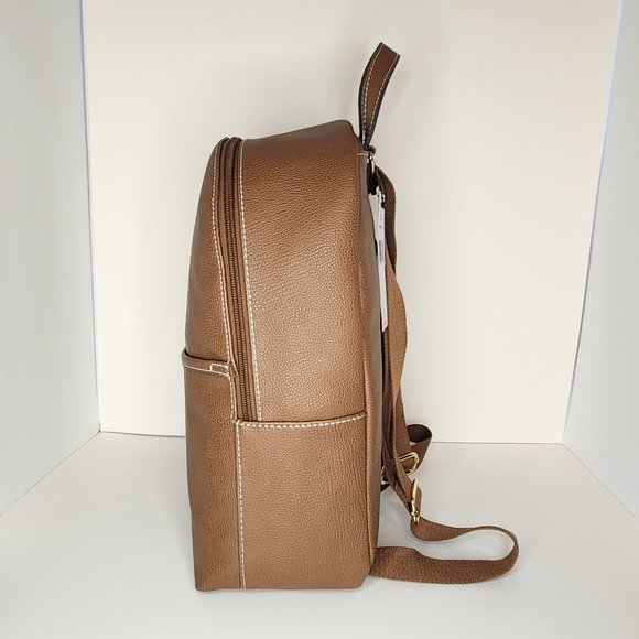 Tommy Hilfiger Whitney II Medium Dome Backpack Pebbled PVC Heritage Brown NWT - Picture 4 of 8